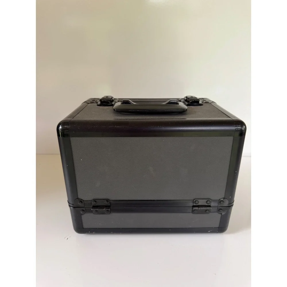 MAC Cosmetics Professional Makeup Train Case Organizer Black Grey Tiered Trays